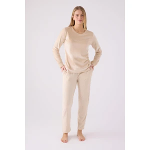 Pıerre Cardın Kadın Uzun Kol Pijama Takım PC8916 Bisküvi