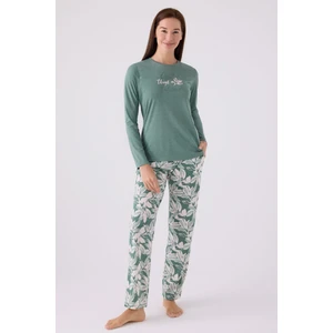 Kadın Uzun Kol Pijama Takım AR3115 Yeşil