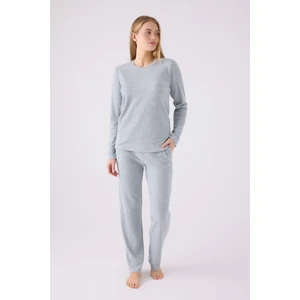 Pıerre Cardın Kadın Uzun Kol Pijama Takım PC8908 Soft Yeşil