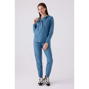 Pıerre Cardın Kadın Uzun Kol Pijama Takım PC8924 Indigo