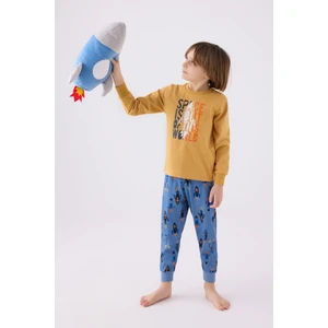 Erkek Çocuk Uzun Kol Pijama Takım RP3442 Hardal