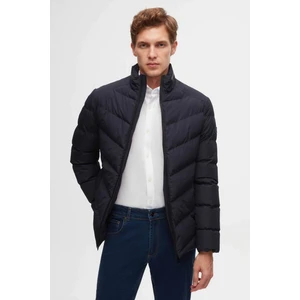 Twn Slim Fit Lacivert Gizlenebilir Kapüşonlu Elyaf Dolgulu Rüzgar Geçirmez Mont 3EC073151002M