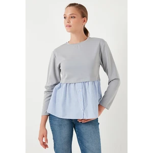 Bisiklet Yaka Gömlekli  Oversize Fit Oysho Kumaş Sweat Bayan Sweat 5865880