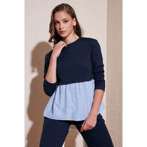 Bisiklet Yaka Gömlekli  Oversize Fit Oysho Kumaş Sweat Bayan Sweat 5865880