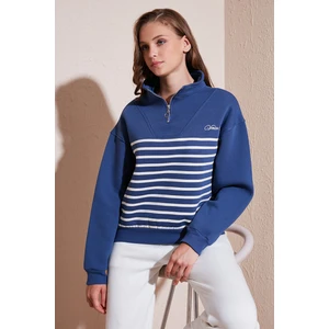 Streç Oversize Fit Yarım Fermuarlı Dik Yaka Sweat Bayan Sweat 5865883