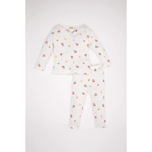 Kız Bebek Pijama Takım Meyve Desenli Uzun Kollu Üst Beli Lastikli Uzun Alt D1809A524AU