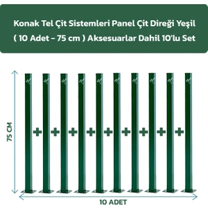 Konak Tel 10 Adet Panel Çit Direği 75 cm