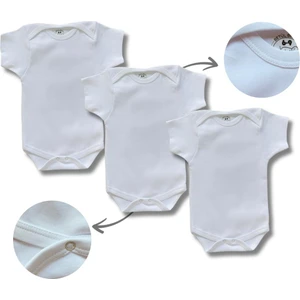 Betül Bebek Kısa Kollu 3'lü Organik Pamuk Çıtçıtlı Bebek Body&zıbın