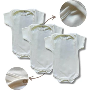 Betül Bebek Kısa Kollu 3'lü Organik Pamuk Çıtçıtlı Bebek Body&zıbın