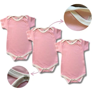 Betül Bebek Kısa Kollu 3'lü Organik Pamuk Çıtçıtlı Bebek Body&zıbın