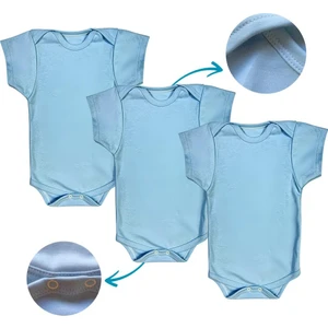 Betül Bebek Kısa Kollu 3'lü Organik Pamuk Çıtçıtlı Bebek Body&zıbın