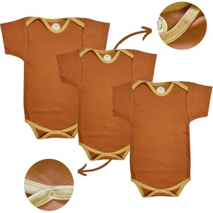 Betül Bebek Kısa Kollu 3'lü Organik Pamuk Çıtçıtlı Bebek Body&zıbın