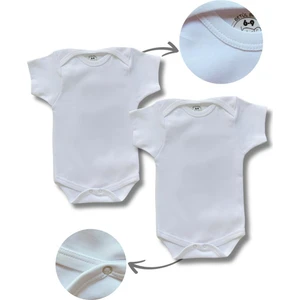 Betül Bebek Kısa Kollu 2'li Organik Pamuk Çıtçıtlı Bebek Body&zıbın