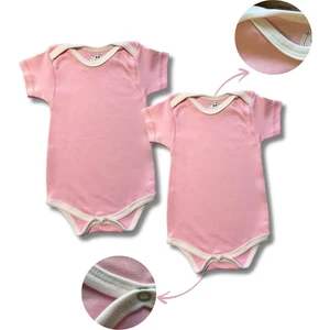 Betül Bebek Kısa Kollu 2'li Organik Pamuk Çıtçıtlı Bebek Body&zıbın