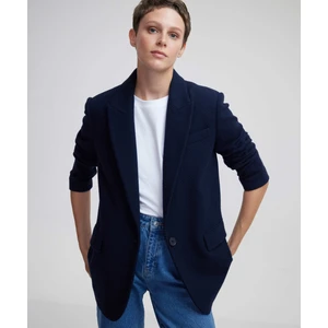 Yün karışımlı uzun blazer