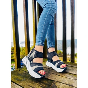 Dolgu Topuklu Kadın Spor Sandalet Yükseklik [9]cm