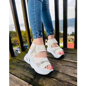 Dolgu Topuklu Kadın Spor Sandalet Yükseklik [9]cm