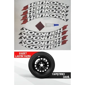 Motorsiklet Lastik Yazısı 2.5 cm 8 Adet + Tutkal Beyaz Lastik Yanağı Sticker Arma