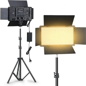 Profesyonel LED Işık 600 Ledli Video Kamera Dslr Fotoğraf Makinesi Işığı Sürekli Sabit Işık + 2 Metre Işık Ayağı