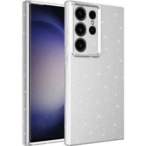 Techno Guru Samsung Galaxy S23 Ultra Kılıf Kamera Korumalı Simli Lüks Koton Kapak
