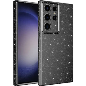 Techno Guru Samsung Galaxy S23 Ultra Kılıf Kamera Korumalı Simli Lüks Koton Kapak