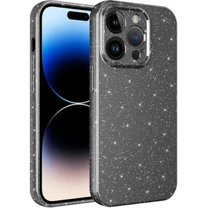 Techno Guru iPhone 14 Pro Kılıf Kamera Korumalı Simli Lüks Koton Kapak
