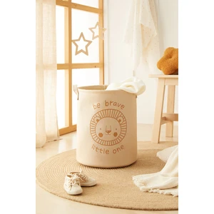 Ocean Home Textile Çocuk Odası Sevimli Aslan Jüt Dokuma Kumaş Çamaşır Düzenleyici Oyuncak Sepeti 33x40 cm