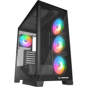 HYDRA V2 BLACK Type-C+USB3.0 Temperli Camlı 4*ARGB Infinity Fan+Hub E-ATX Exclusive Gaming Oyuncu Kasası
