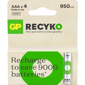 Recyko 950 mAh 1.2V AAA Boy NiMH İnce Şarjlı Pil 4'lü Kart