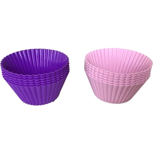 Mor+Pembe 12 Li Silikon Mini Kek , Browni Kalıbı ,muffin Kalıbı 12 Adet ,airfryer Uyumludure