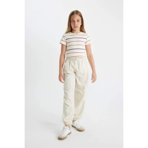 Kız Çocuk Beli ve Paçası Lastikli Cepli Paraşüt Jogger Pantolon D0646A824SM