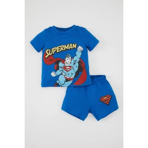 Erkek Bebek Pijama Takımı Superman Penye Kısa Kollu Üst Şort C5204A524HS