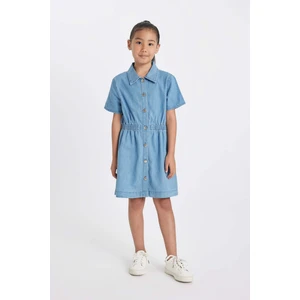 Kız Çocuk Kısa Kollu Jean Elbise D3369A824HS