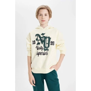Erkek Çocuk Oversize Geniş Kalıp Kapüşonlu Baskılı Okul Sweatshirt C9280A824AU