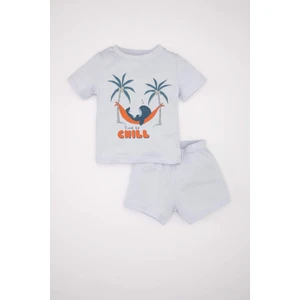 Erkek Bebek Pijama Takımı Penye Baskılı Kısa Kollu Üst Şort C5194A524HS