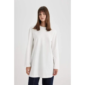 Regular Fit Bisiklet Yaka Basic Düz Uzun Kollu Tişört Tunik B2586AX24SP