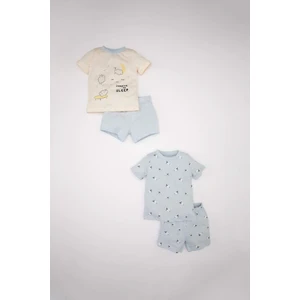 Erkek Bebek 4'lü Pijama Takımı Penye Baskılı Kısa Kollu Üst Şort C5201A524HS