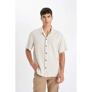 Relax Fit Yazlık Polo Yaka Pamuklu Kısa Kollu Gömlek C7394AX24SM
