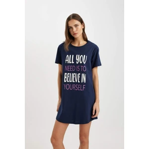 Fall in Love Bisiklet Yaka Kısa Kollu Gecelik B6191AX24SP
