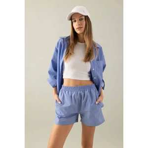 Oversize Geniş Kalıp Çizgili Poplin Uzun Kollu Gömlek C8751AX24SM