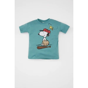 Erkek Bebek Snoopy Bisiklet Yaka Kısa Kollu Tişört C7712A524SM