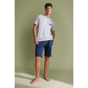 Regular Fit Pijama Takımı Bisiklet Yaka Kısa Kollu Üst Şort Alt C2869AX24SM