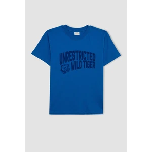 Erkek Çocuk Bisiklet Yaka Baskılı Kısa Kollu Tişört D2225A824HS