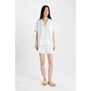 Fall in Love Pijama Takımı Regular Fit Desenli Kısa Kollu Üst Şort Alt D1527AX24SM