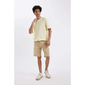 Regular Fit Esnek Bantlı Paça Gabardin Bermuda Şort D2899AX24HS