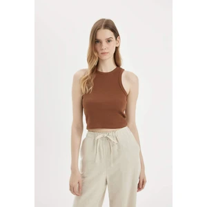Fitted Halter Yaka Fitilli Kaşkorse Basic Düz Atlet U0357AZ24SM