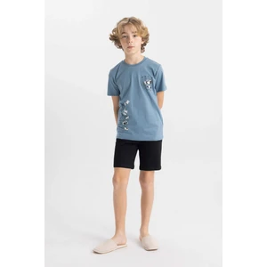 Erkek Çocuk Disney Mickey & Minnie Pijama Takımı Kısa Kollu Üst Şort C7914A824SM