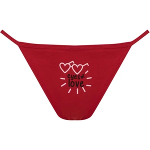 Fall in Love Slogan Kalp Desenli String Külot Z5949AZ23SP