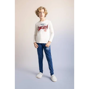 Erkek Çocuk Baskılı Uzun Kollu Pijama Takımı B2646A823WN