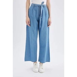 Wide Leg Yüksek Bel Kuşaklı Geniş Paça Uzun Jean Pantolon D2433AX24SM